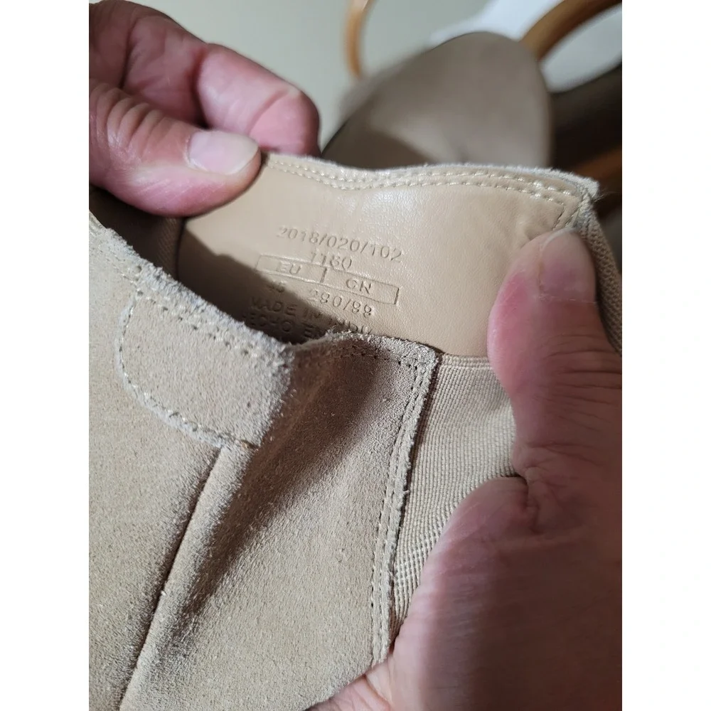 Zara Men Beige Suede Chelsea Boots Size 45 US Size 11-11.5 Sand Ankle Boot
